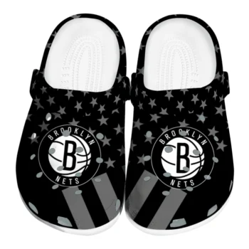 Brooklyn Nets Stellar Stripes Theme Clogs