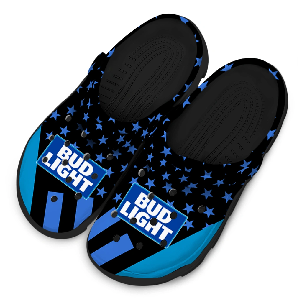 bud-light-blue-stars-blue-black-clogs-latest-model-hey-clogs.webp
