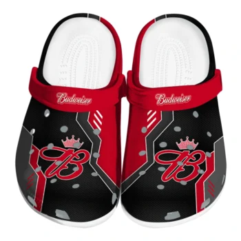 Budweiser Crown Symbol Red Black Clogs