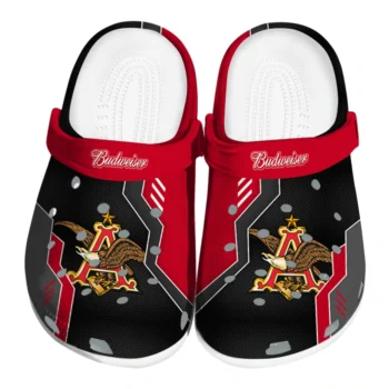 Budweiser Star Accent Red Black Clogs