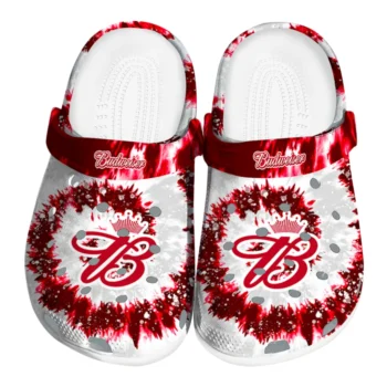 Budweiser Tye-Die Motif Red White Clogs