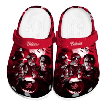 Budweiser Villains Pumpkin Red Black Clogs