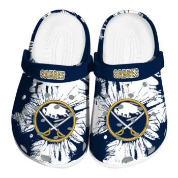 Buffalo Sabres Splatter Graphics Clogs
