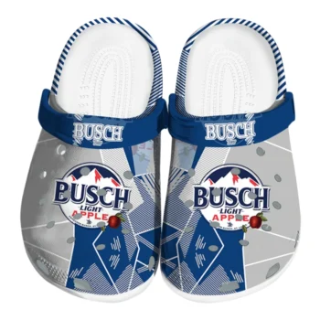 Busch Light Apple Motif Blue Gray Clogs