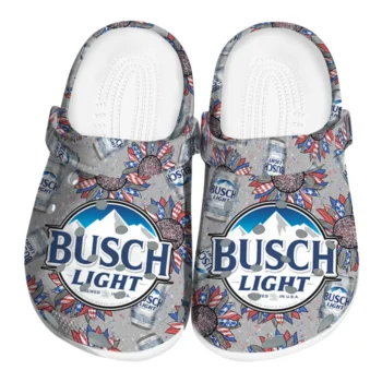 Busch Light Busch Burst Gray Blue Clogs
