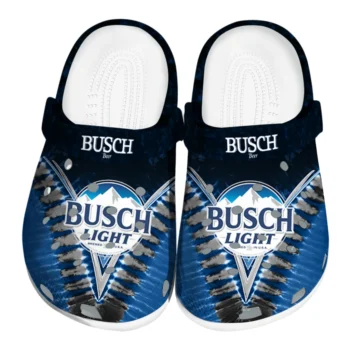 Busch Light Tie-dye Design Blue Black Clogs