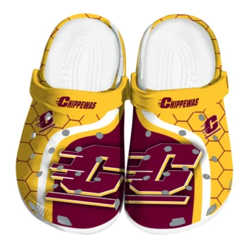Central Michigan Chippewas Hexagon Grid Clogs