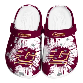 Central Michigan Chippewas Splatter Graphics Clogs