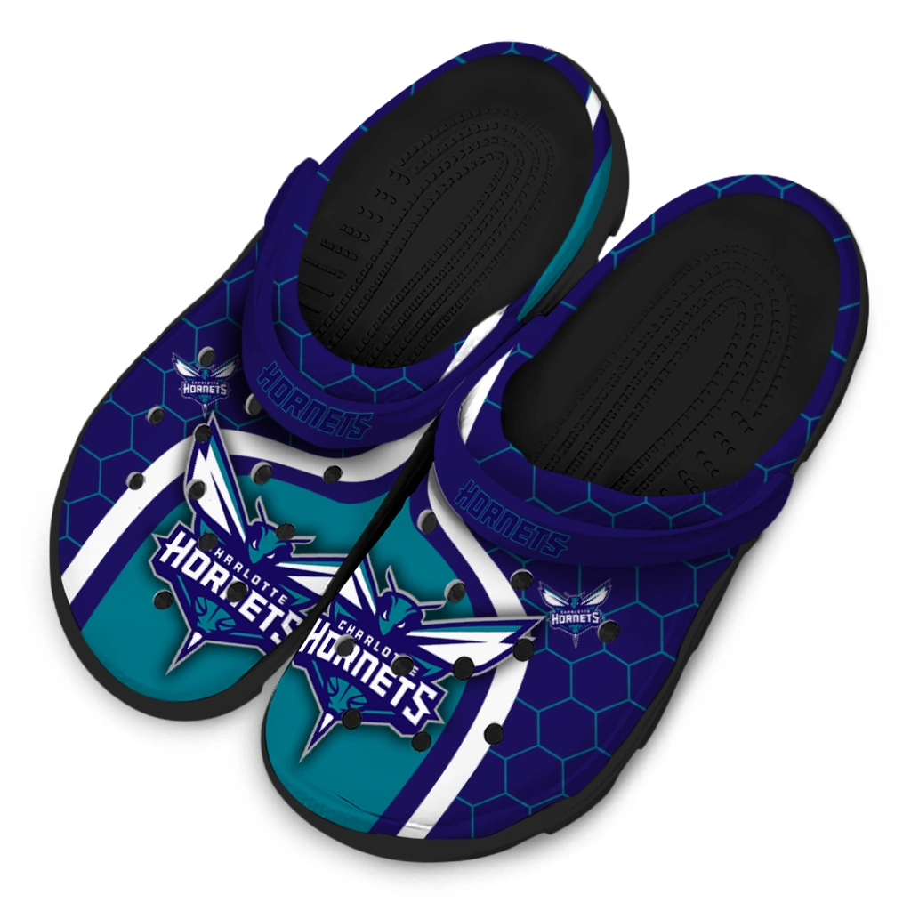 charlotte-hornets-hexagon-grid-clogs-latest-model