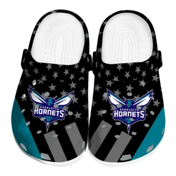 Charlotte Hornets Stellar Stripes Theme Clogs