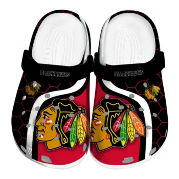 Chicago Blackhawks Hexagon Grid Clogs