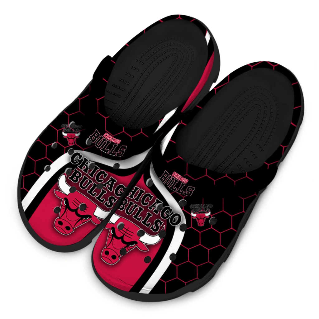 chicago-bulls-hexagon-grid-clogs-latest-model