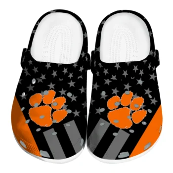 Clemson Tigers Stellar Stripes Theme Clogs