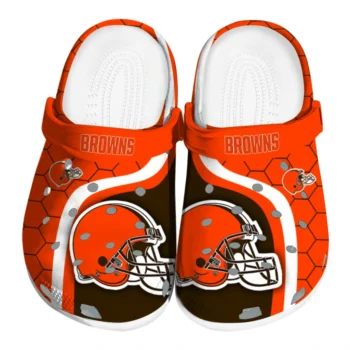 Cleveland Browns Hexagon Grid Clogs