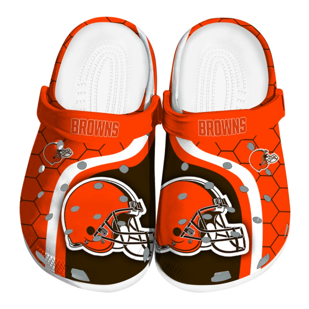 cleveland-browns-hexagon-grid-clogs-best-selling cleveland browns hexagon grid clogs best selling