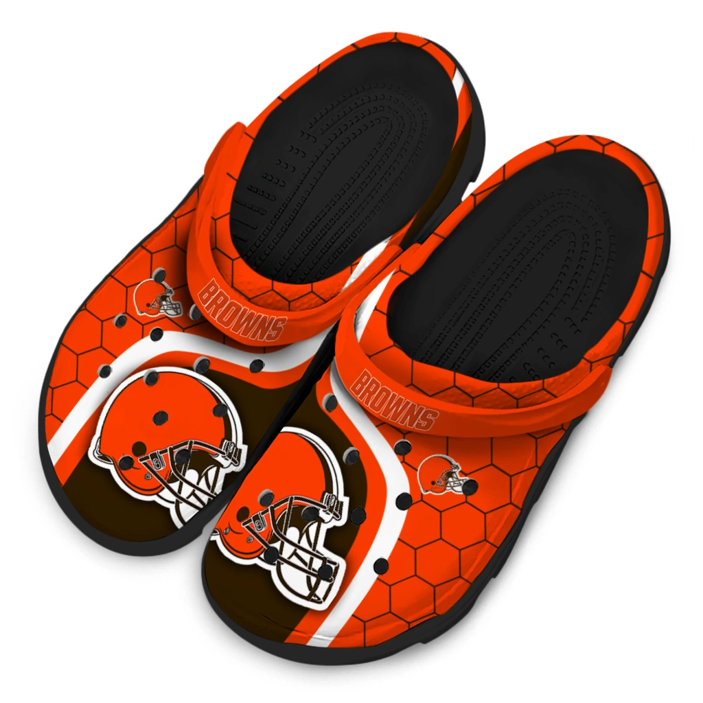 cleveland-browns-hexagon-grid-clogs-latest-model