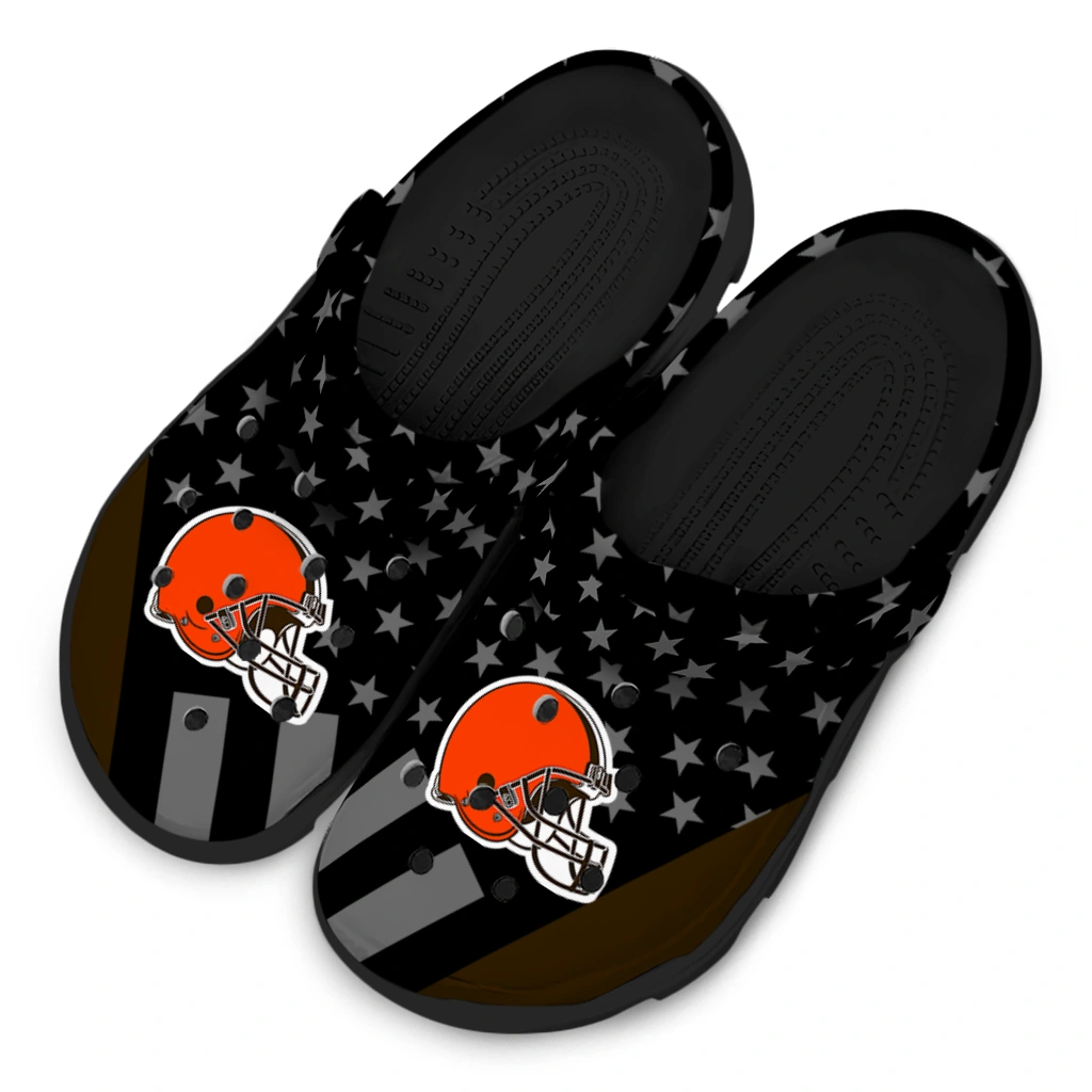 cleveland-browns-stellar-stripes-theme-clogs-latest-model