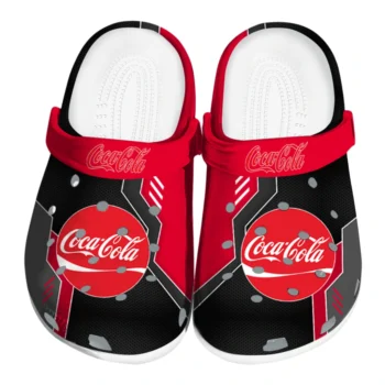 Coca-Cola Geometric Shapes Red Black Clogs