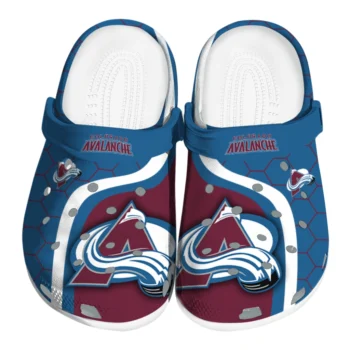 Colorado Avalanche Hexagon Grid Clogs