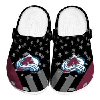 Colorado Avalanche Stellar Stripes Theme Clogs