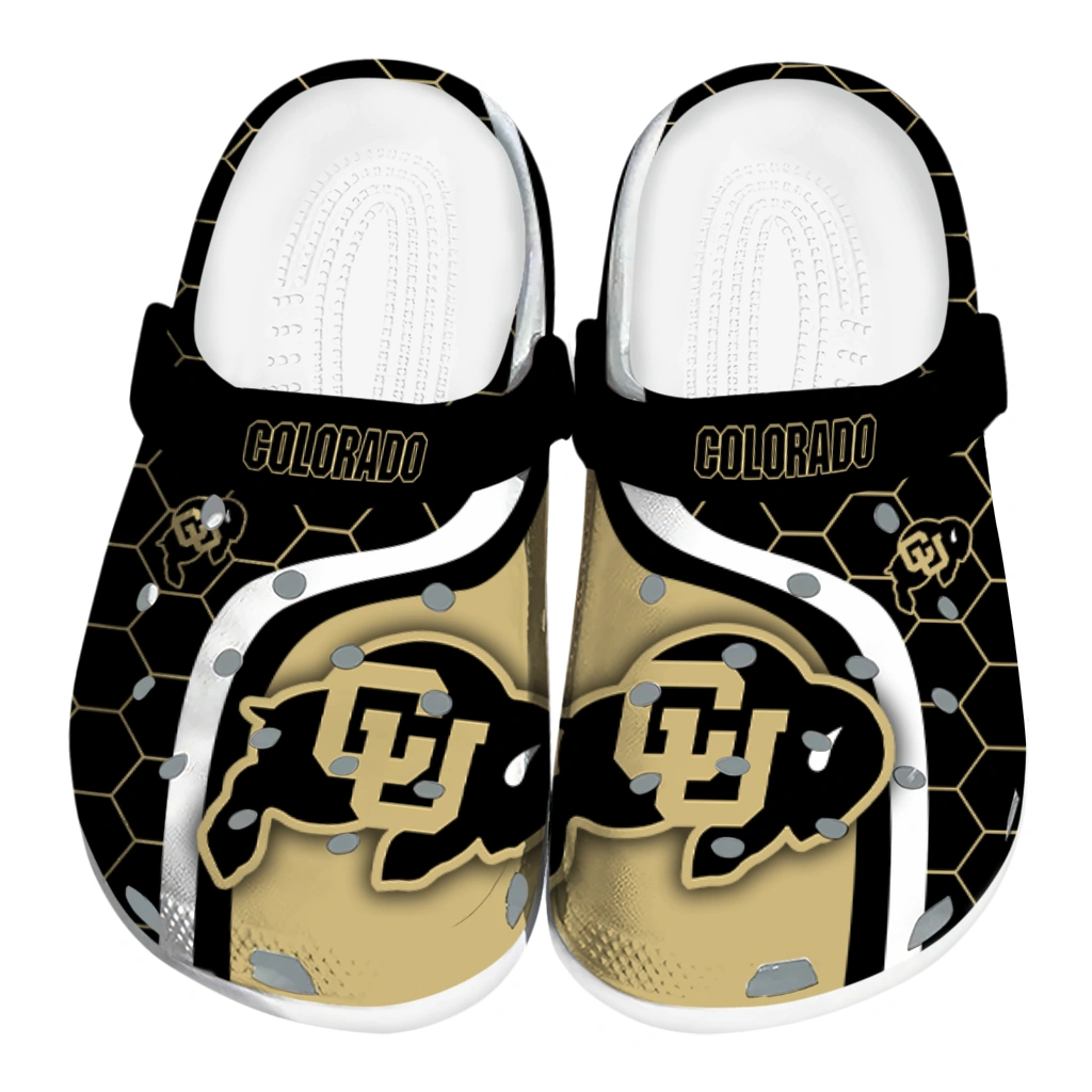 colorado-buffaloes-hexagon-grid-clogs-best-selling colorado buffaloes hexagon grid clogs best selling
