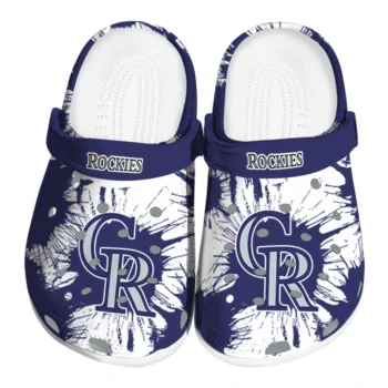 Colorado Rockies Splatter Graphics Clogs