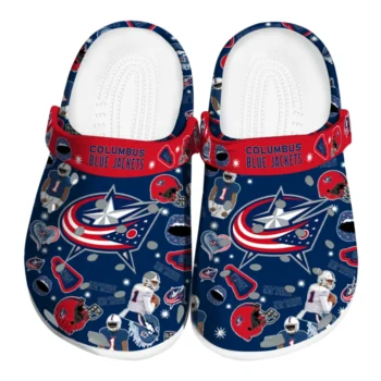 Columbus Blue Jackets Football Icons Clogs