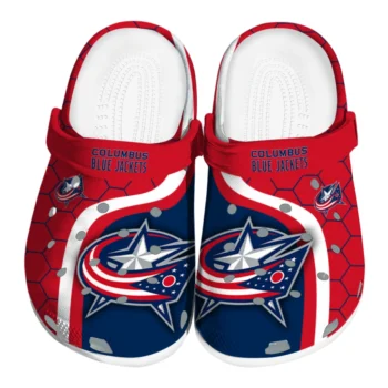 Columbus Blue Jackets Hexagon Grid Clogs