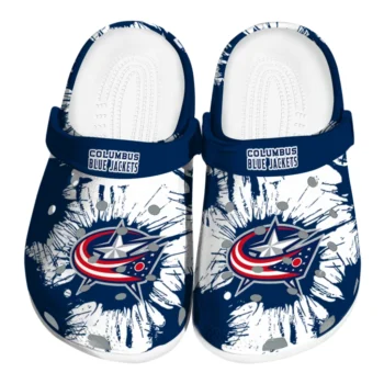 Columbus Blue Jackets Splatter Graphics Clogs