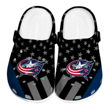 Columbus Blue Jackets Stellar Stripes Theme Clogs