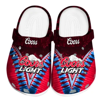 Coors Light Beer Logo Chevron Red Blue Clogs