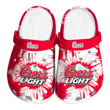 Coors Light Beer Logo Splat Red White Clogs