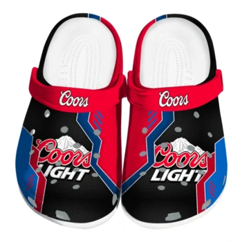 Coors Light Beer Mountain Insignia Black Red Clogs