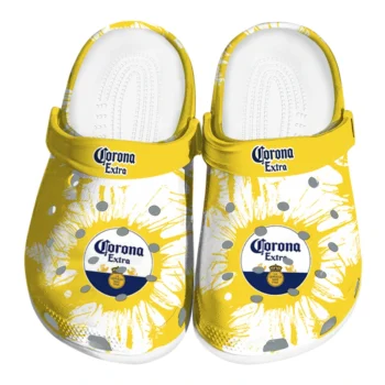 Corona Beer Burst Impact Yellow White Clogs