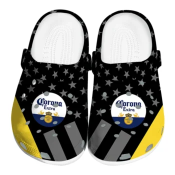 Corona Beer Cap Centered Black Yellow Clogs