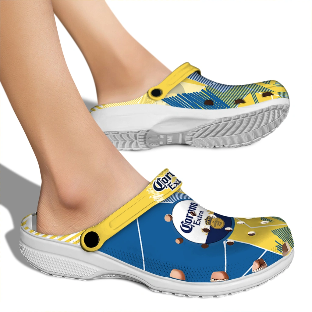 corona-beer-cap-crest-blue-yellow-clogs-fashion-forward-hey-clogs.webp