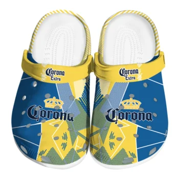 Corona Beer Crown Shield Blue Yellow Clogs
