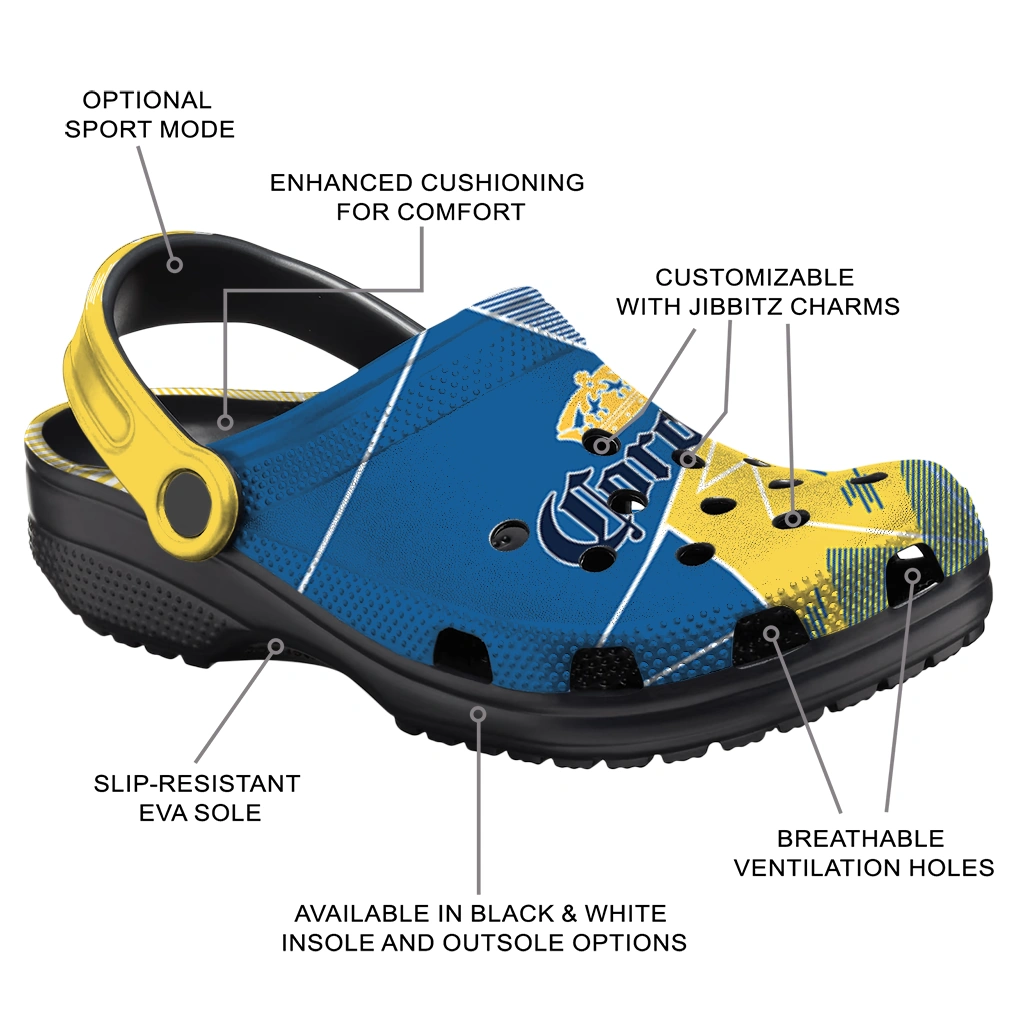 corona-beer-crown-shield-blue-yellow-clogs-new-arrival-hey-clogs.webp