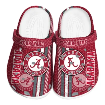 Custom Alabama Crimson Tide Contrasting Stripes Clogs
