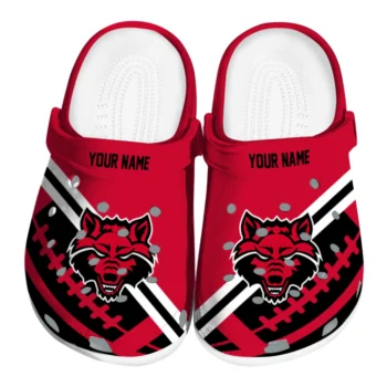 Custom Arkansas State Red Wolves Football Motif Clogs