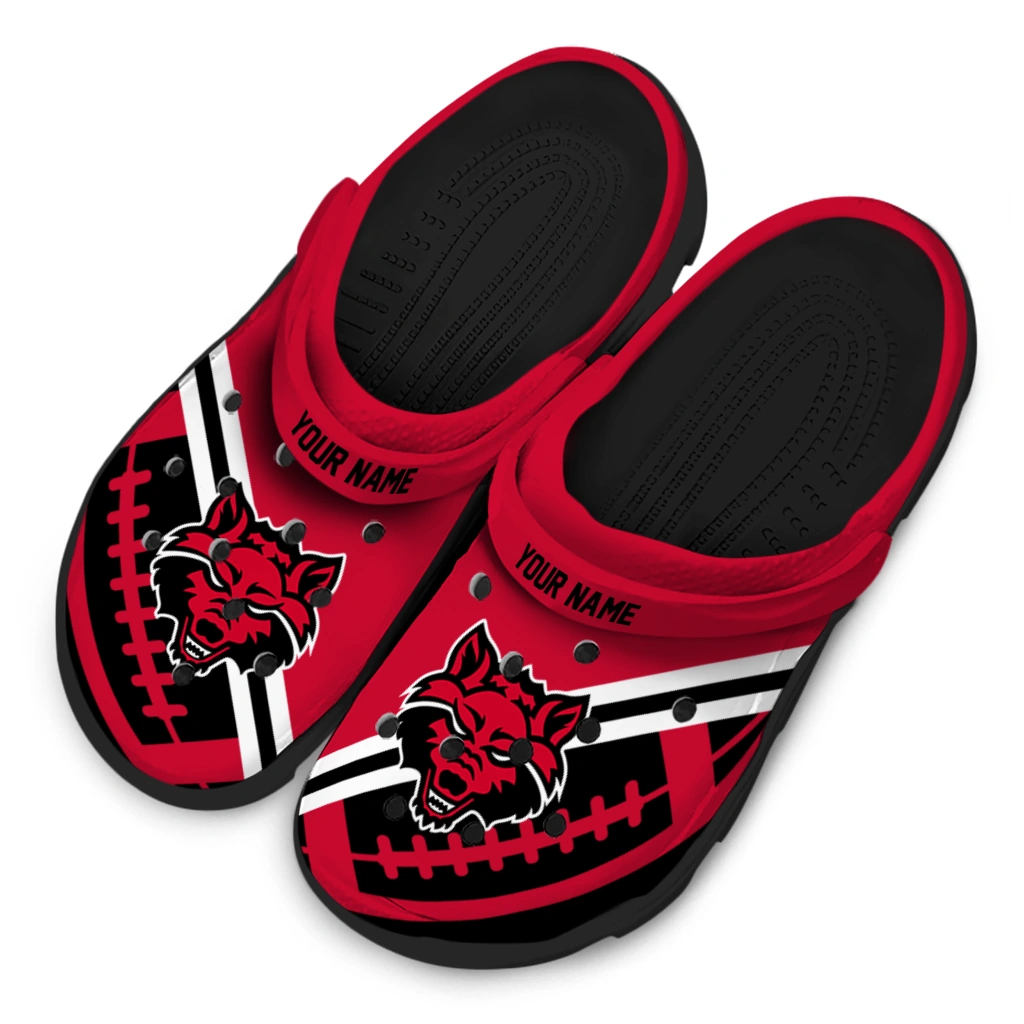 custom-arkansas-state-red-wolves-football-motif-clogs-latest-model