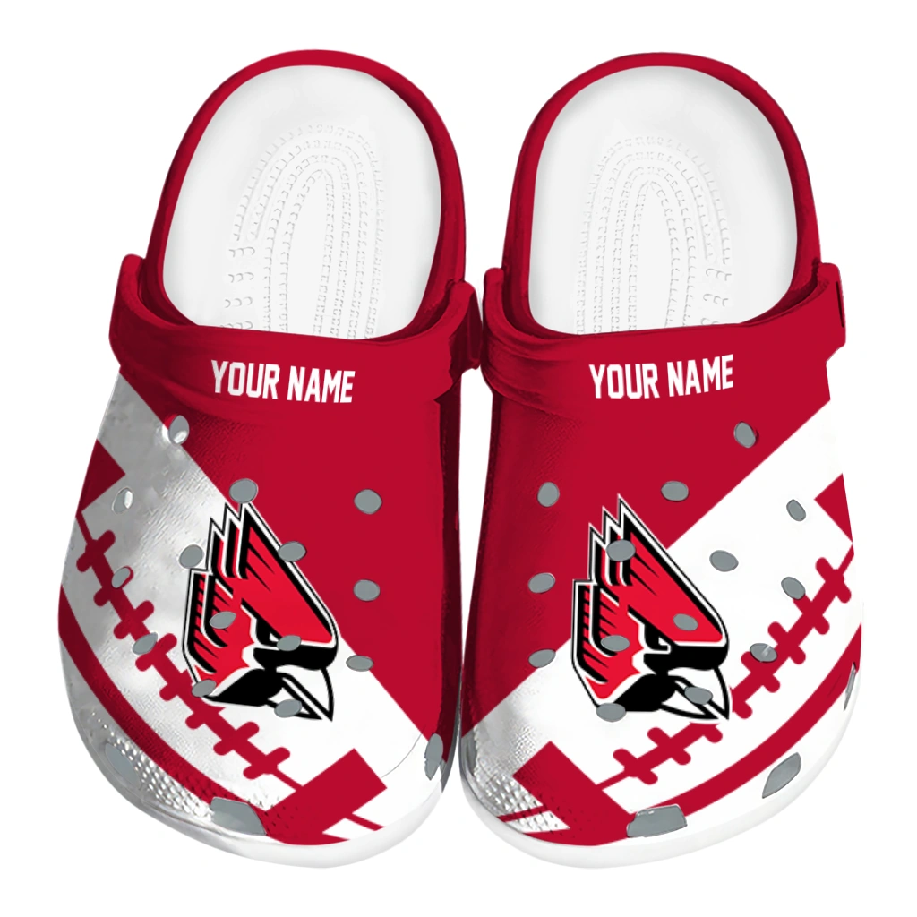 custom-ball-state-cardinals-football-motif-clogs-best-selling custom ball state cardinals football motif clogs best selling