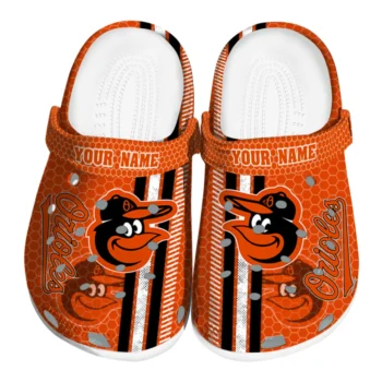 Custom Baltimore Orioles Contrasting Stripes Clogs