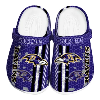 Custom Baltimore Ravens Contrasting Stripes Clogs