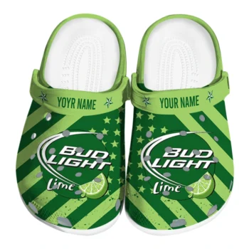 Custom Bud light Crisp Arc Green LightGreen Clogs