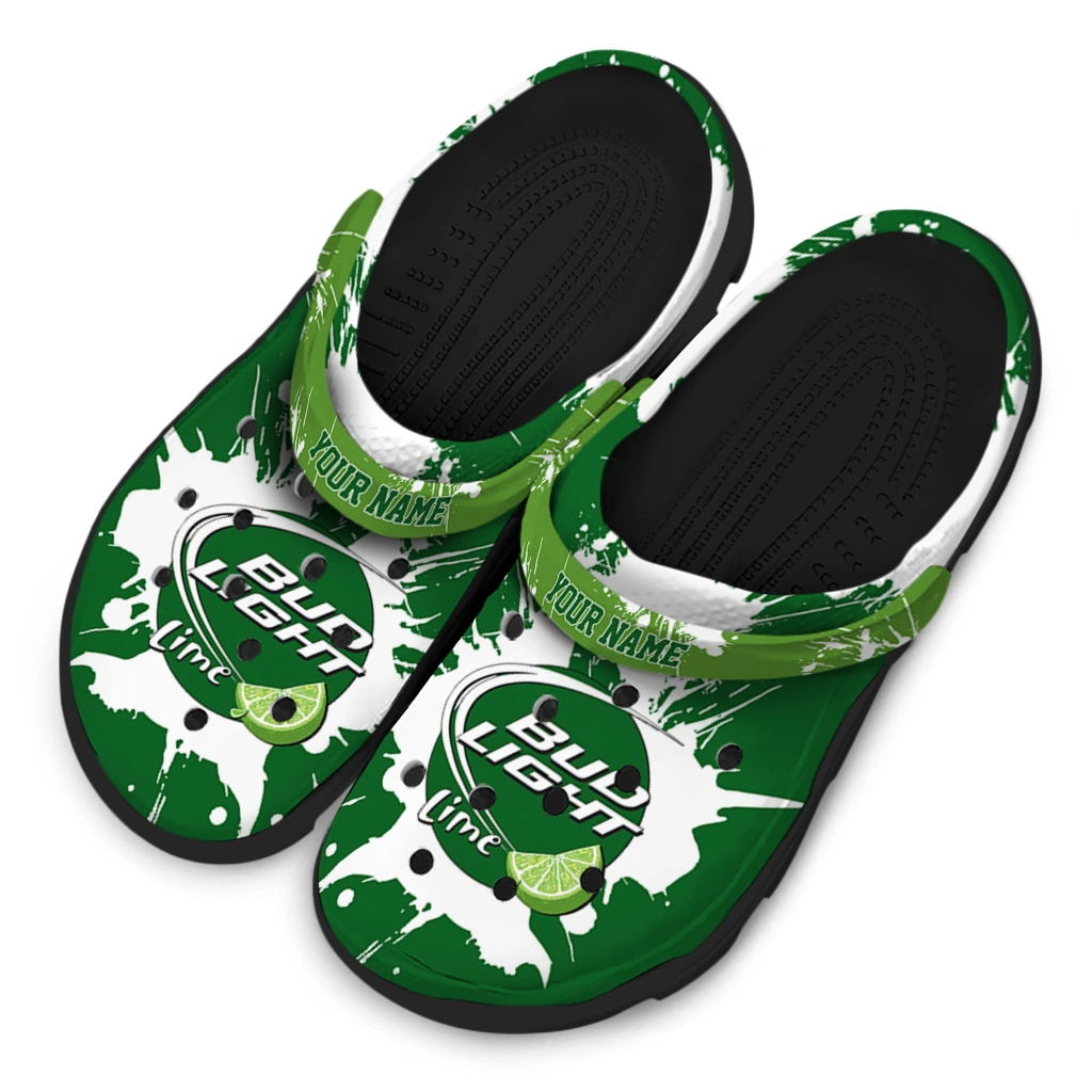 custom-bud-light-paint-splash-green-white-clogs-latest-model-hey-clogs.webp