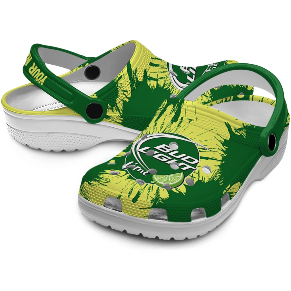 custom-bud-light-splash-motif-green-yellow-clogs-high-quality-hey-clogs.webp