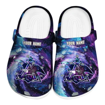 Custom Budweiser Galaxy Purple Blue Clogs