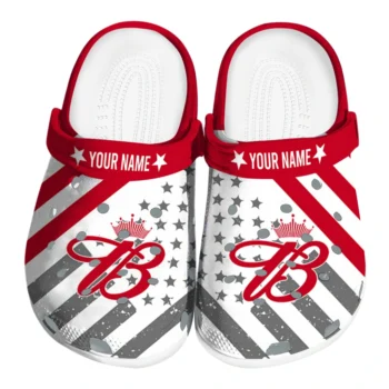 Custom Budweiser Patriotic Monogram Red White Clogs