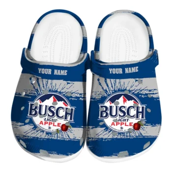 Custom Busch Light Apple Flavors Blue Gray Clogs